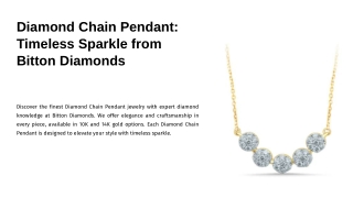 Diamond Chain Pendant: Timeless Sparkle from Bitton Diamonds
