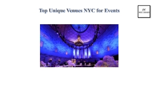 Top Unique Venues NYC for Events
