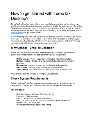 How to get started with TurboTax Desktop