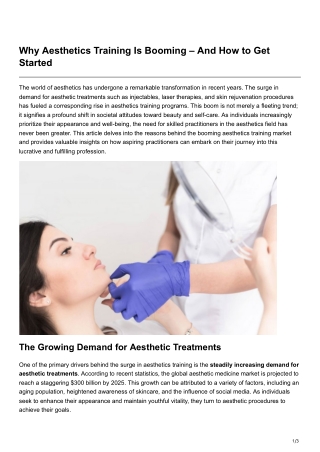 Why Aesthetics Training Is Booming And How to Get Started