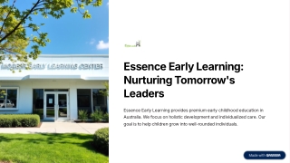 Nurturing Bright Futures at Essence Early Learning