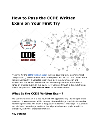 How to Pass the CCDE Written Exam on Your First Try