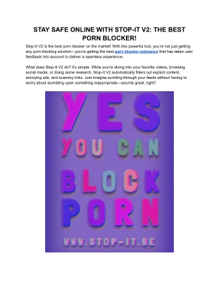 STAY SAFE ONLINE WITH STOP-IT V2: THE BEST PORN BLOCKER!