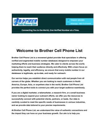 Brother Cell Phone List