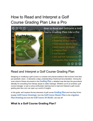 How to Read and Interpret a Golf Course Grading Plan Like a Pro__ off-site Kriti