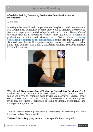 Training consulting companies in Philadelphia