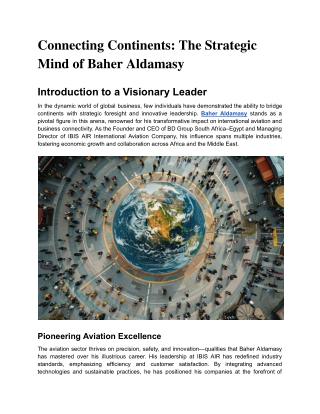 Leading the Charge: Baher Aldamasy's Multinational Mastery