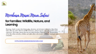 Mombasa Masai Mara Safari with Eco-Friendly Travel Options