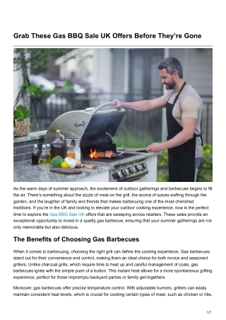 Grab These Gas BBQ Sale UK Offers Before They’re Gone
