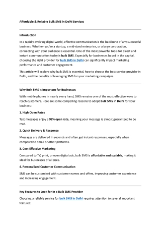 Top Bulk SMS Provider in Noida List – 2025 Picks