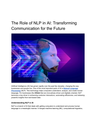 The Role of NLP in AI_ Transforming Communication for the Future
