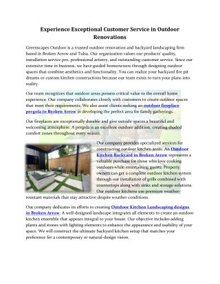 Experience Exceptional Customer Service in Outdoor Renovations