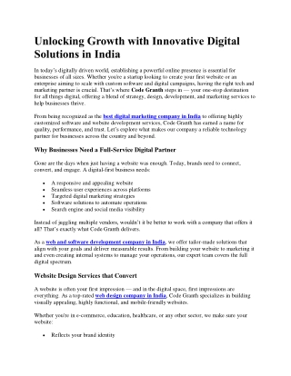 Unlocking Growth with Innovative Digital Solutions