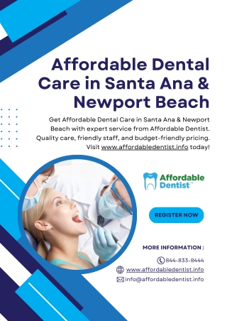 Affordable Dental Care in Santa Ana & Newport Beach - www.affordabledentist.info