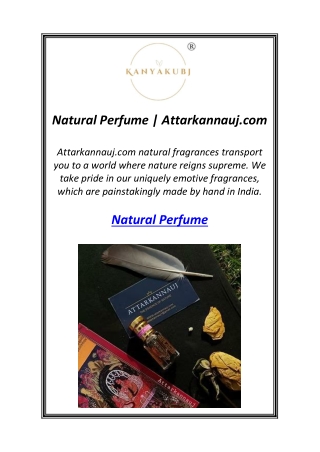 Natural Perfume | Attarkannauj.com