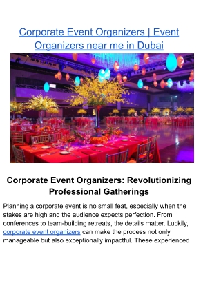 Exhibition Management Company near me in Dubai