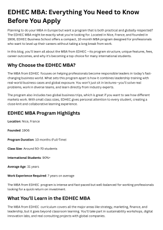 EDHEC MBA Everything You Need to Know Before You Apply