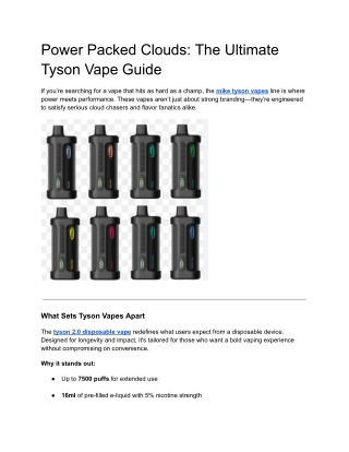 Power Packed Clouds_ The Ultimate Tyson Vape Guide