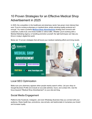 10 Proven Strategies for an Effective Medical Shop Advertisement in 2025