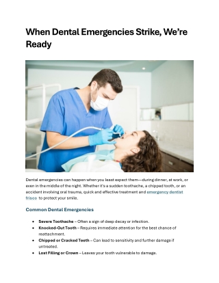 When Dental Emergencies Strike