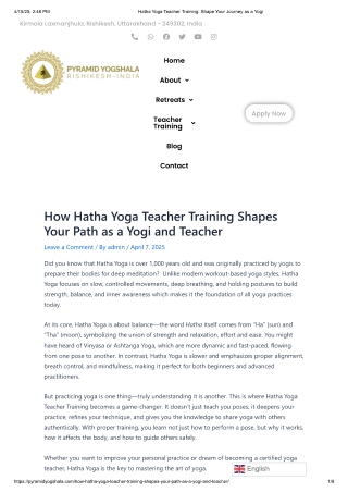 hatha yoga teacher training