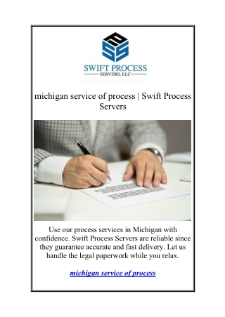 michigan service of process | Swift Process Servers