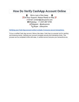 How Do Verify CashApp Account Online