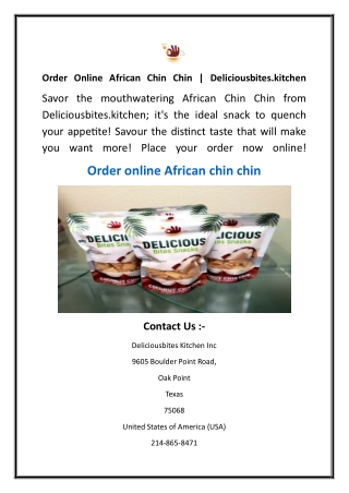 Order Online African Chin Chin  Deliciousbites.kitchen