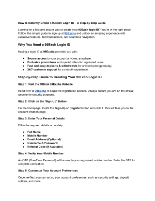 99 Exchange Login – Complete Guide to Secure Access at 99Excha.com