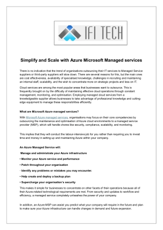 Simplify and Scale with Azure Microsoft Managed services