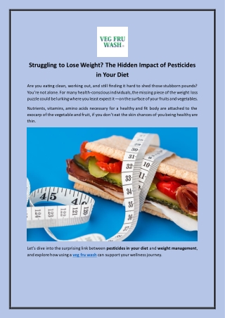Struggling to Lose Weight The Hidden Impact of Pesticides in Your Diet