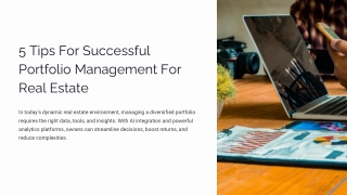 5 Tips For Successful Portfolio Management For Real Estate