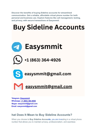 Discover the benefits of buying Sideline accounts for streamlined communication