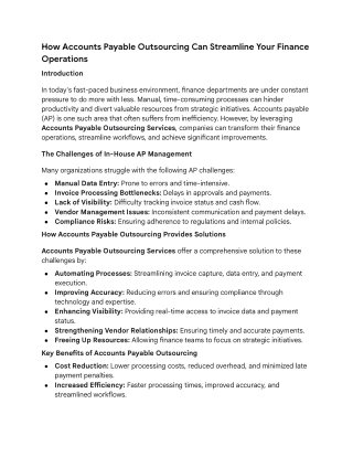 Accounts Payable Outsourcing_ Streamlining Finance Operations