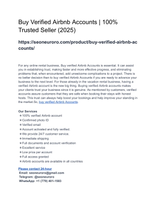 Buy Verified Airbnb Accounts _ 100% Trusted Seller (2025)