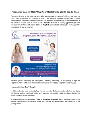 Pregnancy Care in 2025_ What Your Obstetrician Wants You to Know