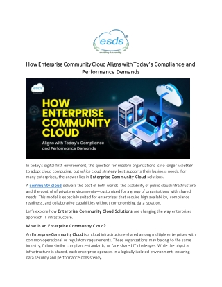 How Enterprise Community Cloud Aligns with Today’s Compliance and Performance Demands