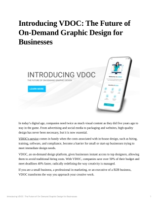 Introducing VDOC: The Future of On-Demand Graphic Design for Businesses
