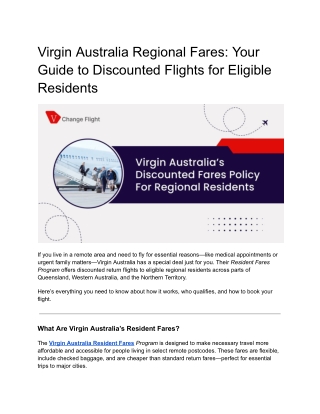 Virgin Australia Regional Fares_ Your Guide to Discounted Flights for Eligible Residents