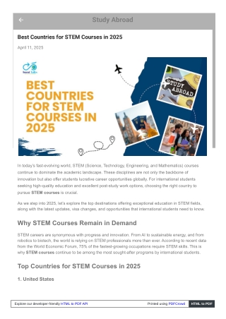 Where to Study STEM in 2025 Countries Offering the Best Opportunities