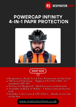 Powercap Infinity  4-in-1 PAPR Protection - Respirator Shop