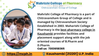 Mahrishi College of Pharmacy |Best Pharmacy College in Kaushambi