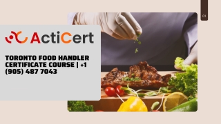 Toronto Food Handler Certificate Course