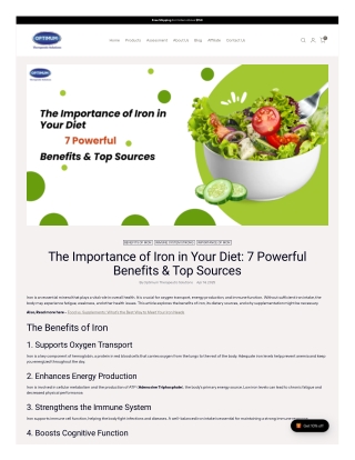 The Importance of Iron in Your Diet: 7 Powerful Benefits & Top Sources