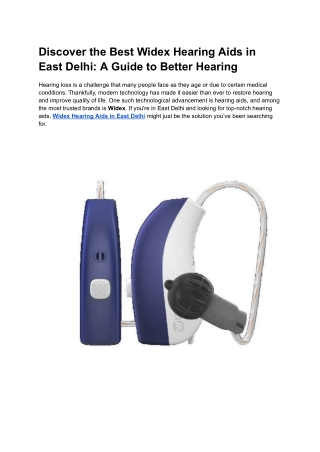 Best Widex Hearing Aids in East Delhi (1)