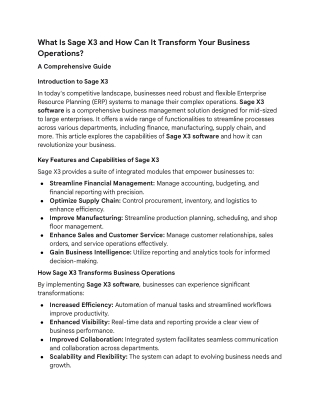 Sage X3_ Transforming Business Operations