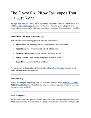 The Flavor Fix_ Pillow Talk Vapes That Hit Just Right