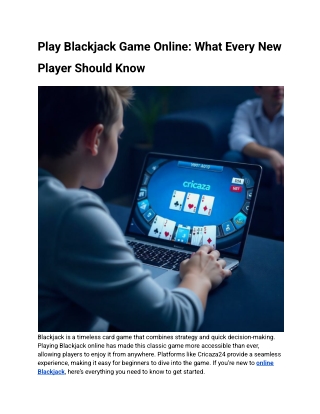 Play Blackjack Game Online: What Every New Player Should Know