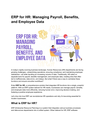 ERP for HR_ Managing Payroll, Benefits, and Employee Data