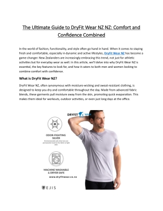 The Ultimate Guide to DryFit Wear NZ NZ